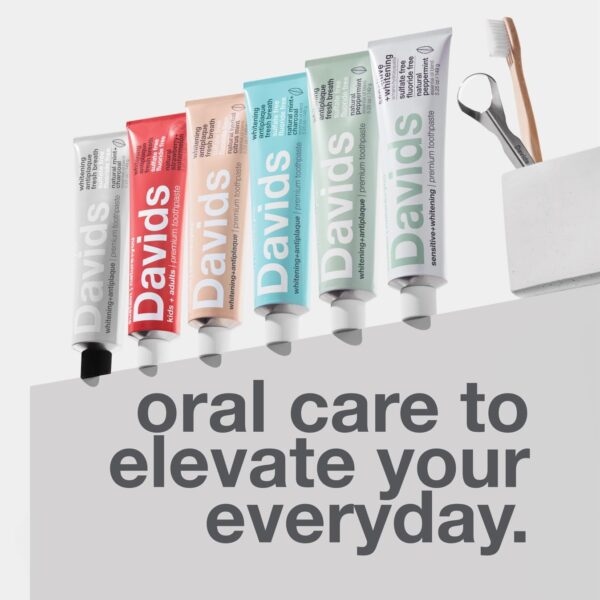 Davids Natural Toothpaste, Whitening, Antiplaque, Fluoride-Free, SLS-Free, Xylitol, Peppermint Oil, 5.25 oz - Image 7