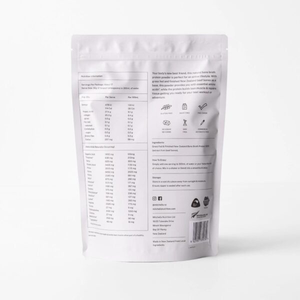 Mitchells Nutrition Bone Broth Protein Powder Unflavoured 500g - Image 2